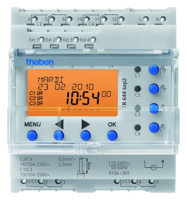 Theben - Horloge annuelle et astronomique digitale 4 c 230v