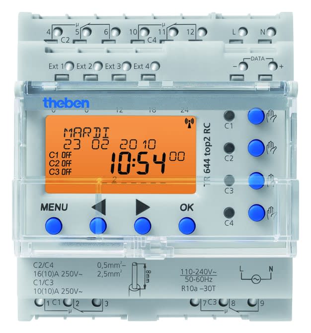Theben - Horloge annuelle et astronomique digitale 4 contacts 230V Bluetooth intégré