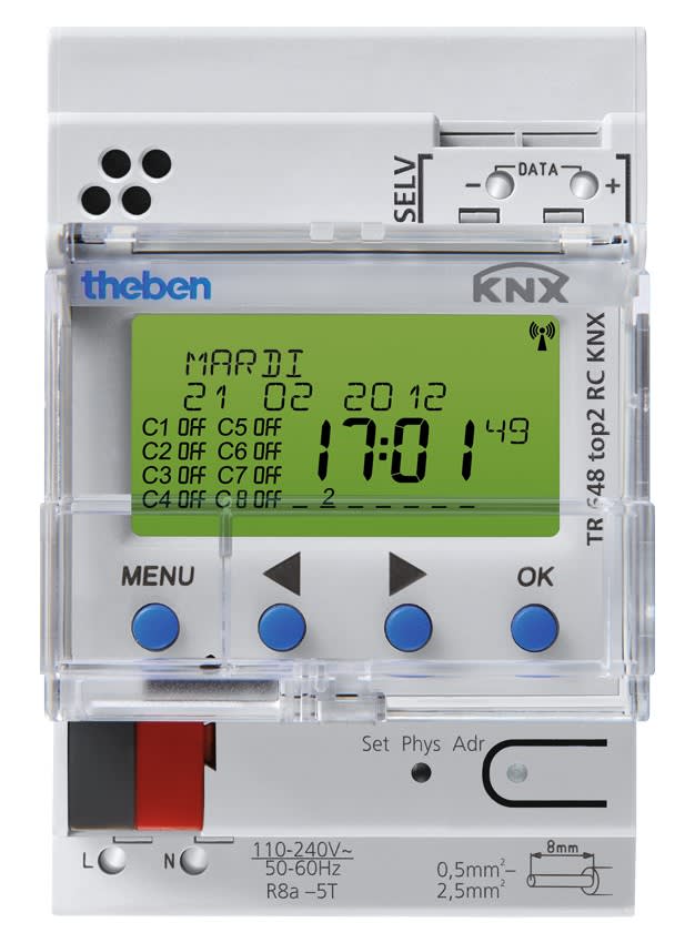 Theben - Horloge annuelle et astronomique digitale KNX 8 c DCF-GPS