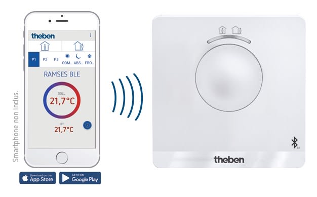 Theben - Thermostat d'ambiance 24h 7j 230 V Bluetooth