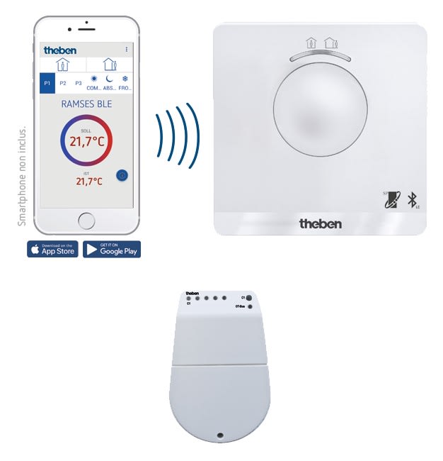 Theben - Thermostat d'ambiance 2 fils. 24h 7j 230 V Bluetooth