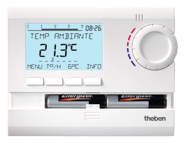 Theben - Thermostat d'ambiance digital 7j blanc piles