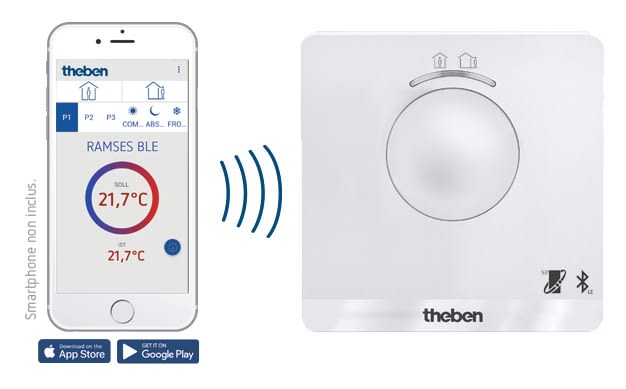 Theben - Thermostat d'ambiance OT 2 fils. 24h 7j 230 V Bluetooth