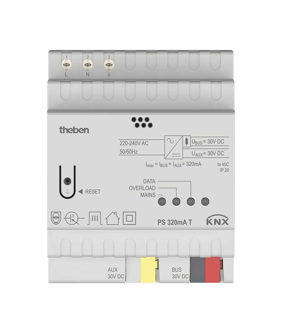 Theben - Alimentation 320 mA T KNX. Tension auxiliaire 30 V DC.