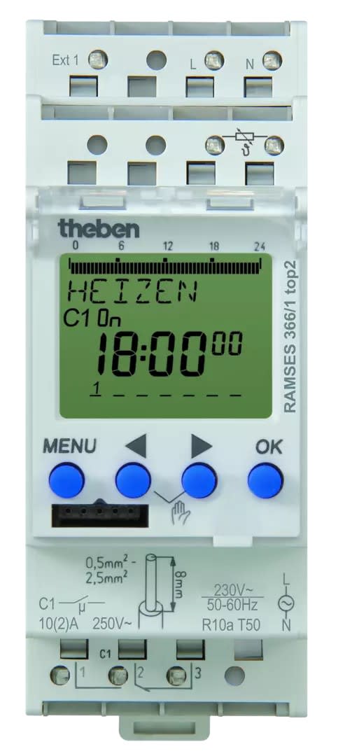 Theben - Thermostat d'ambiance programmable modulaire 1 c sans sonde