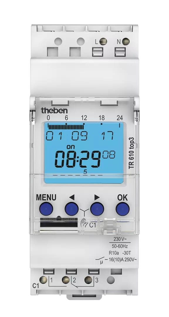 Theben - inter horaire digit 24h 7j 2 modules 1c 230v compatible OBELISK top 3 Bluetooth