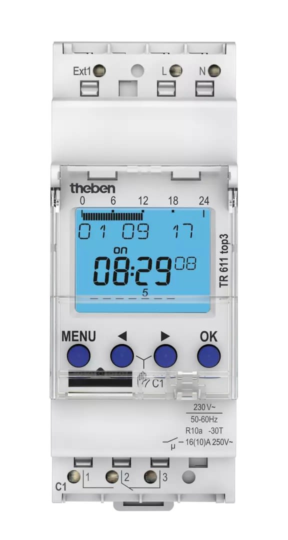 Theben - Inter horaire digital 24h 7j. 84 pas de prog.Compatible OBELISK top3 Bluetooth
