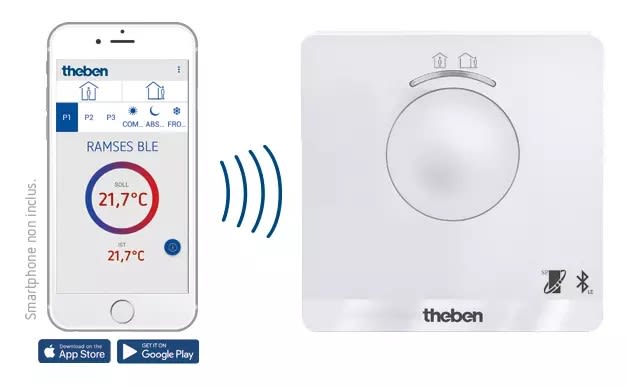 Theben - Thermostat d'ambiance OT 2 fils. 24h 7j 230 V Bluetooth