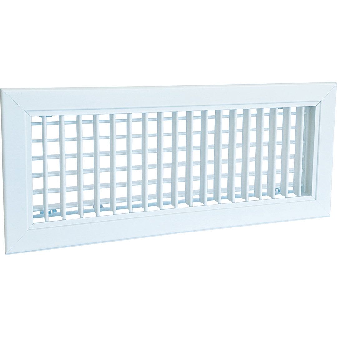 AXELAIR - Grille dble défl. clips alu blc 400x100