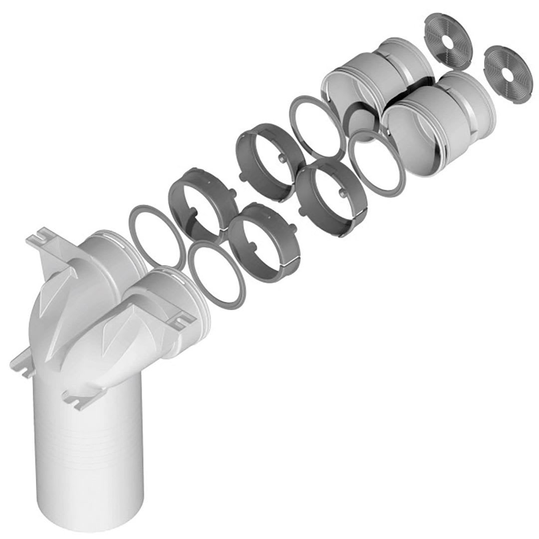 AXELAIR - Adap coudé double PEHD ø90 bche ø125