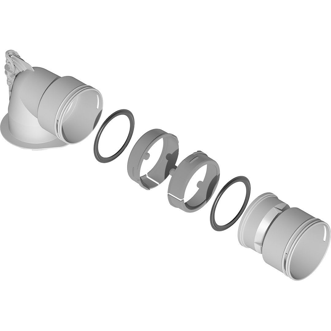 AXELAIR - Adap coudé simple PEHD ø90 bche ø80