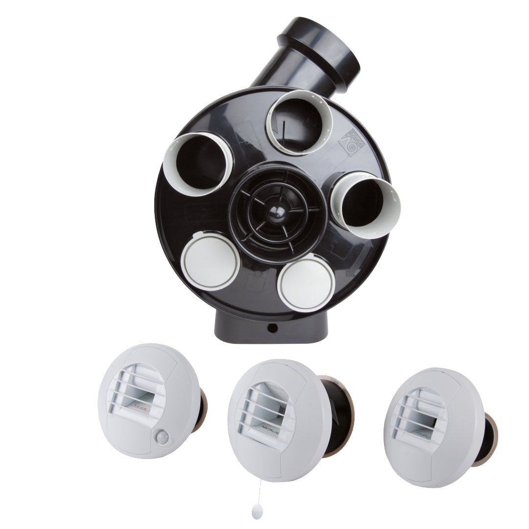 AXELAIR - Kit VMC HygroR Penta ES + 3 Bches Mixtes