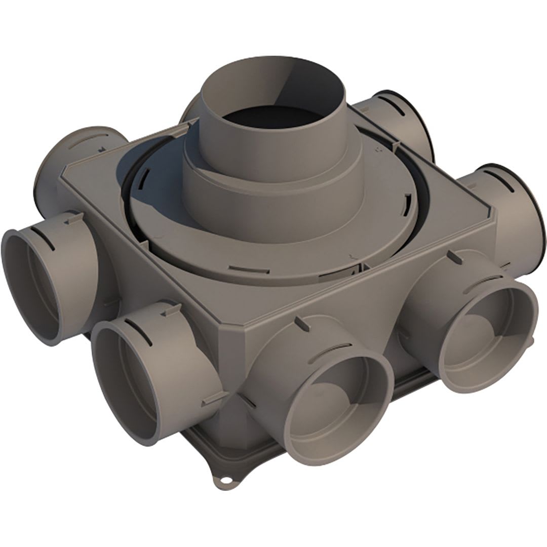 AXELAIR - Plénum 1 entrée 125/160, 8 piq. 75