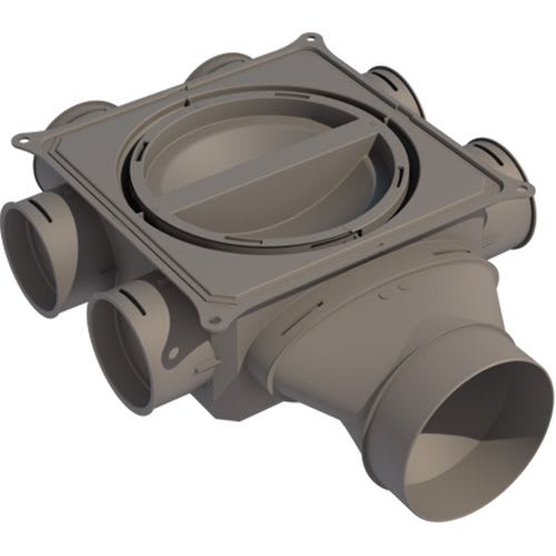 AXELAIR - Plénum 1 entrée latérale 125 6 piq. 75