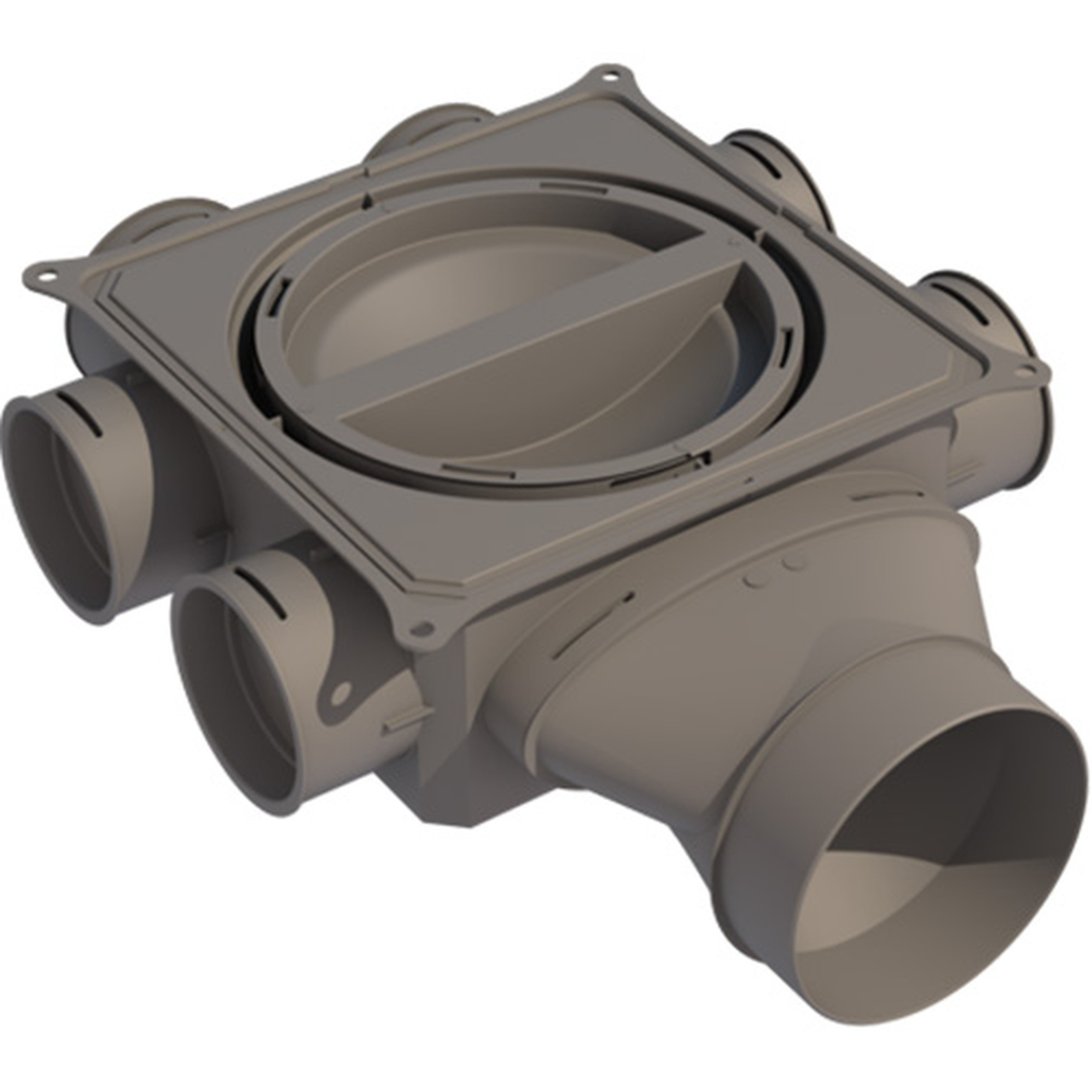 AXELAIR - Plénum 1 entrée latérale 125 6 piq. 75