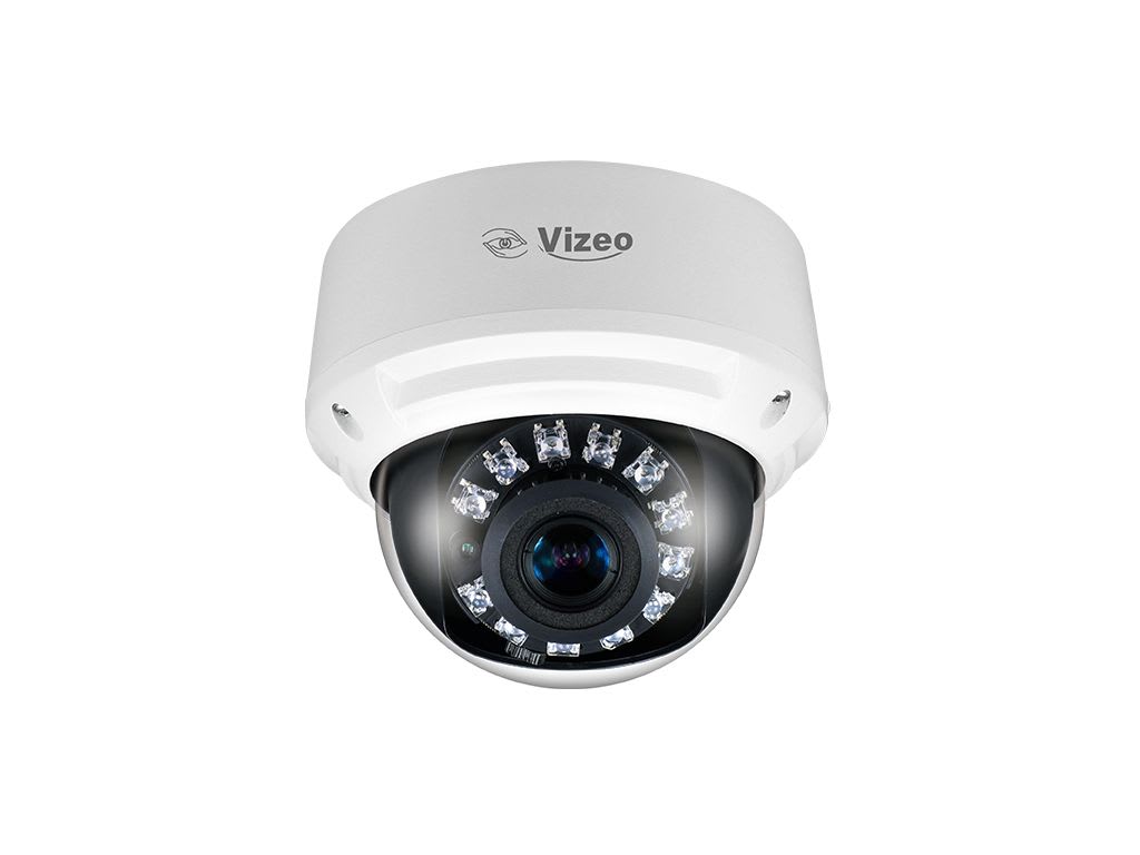 VIZEO - Dôme fixe, IR30m PoE, varifocal 2,8 à 12mm