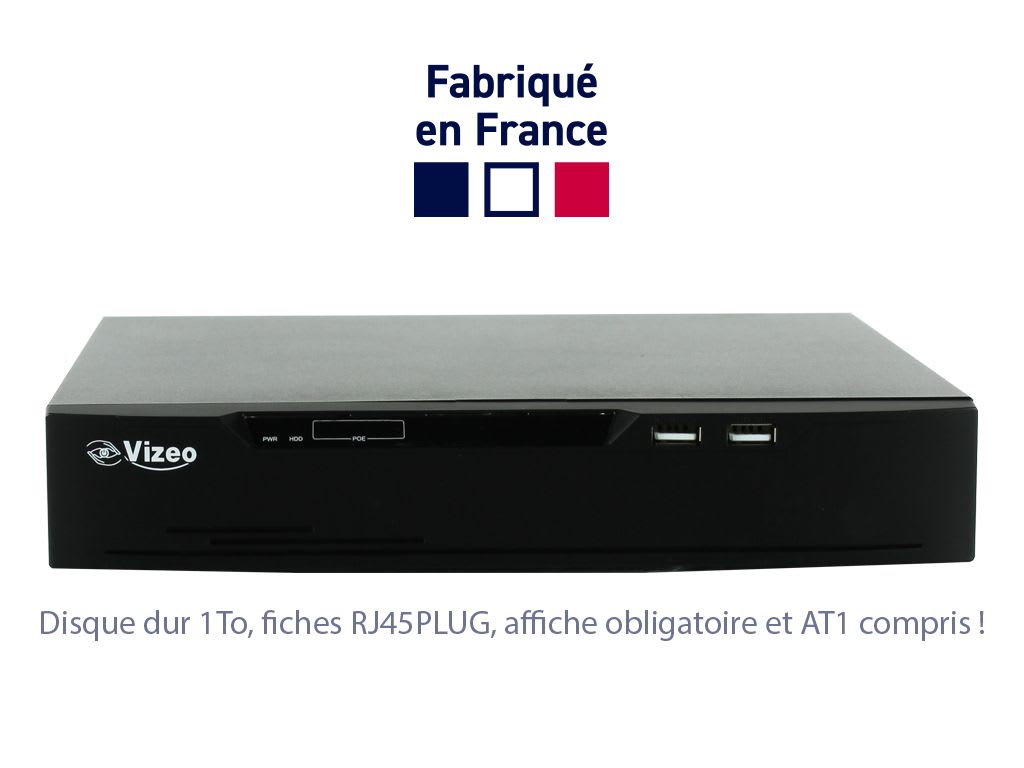 VIZEO - Kit complet avec : 1 HD504 + INT1DD + 1DD1To + 10xRJ45PLUG + 1Affiche + 1AT1
