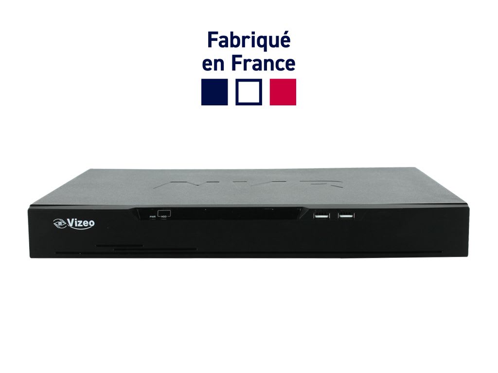 VIZEO - NVR 16 voies et 16 ports POE,  Full HD tps réel, H265 : destiné aux projets inté