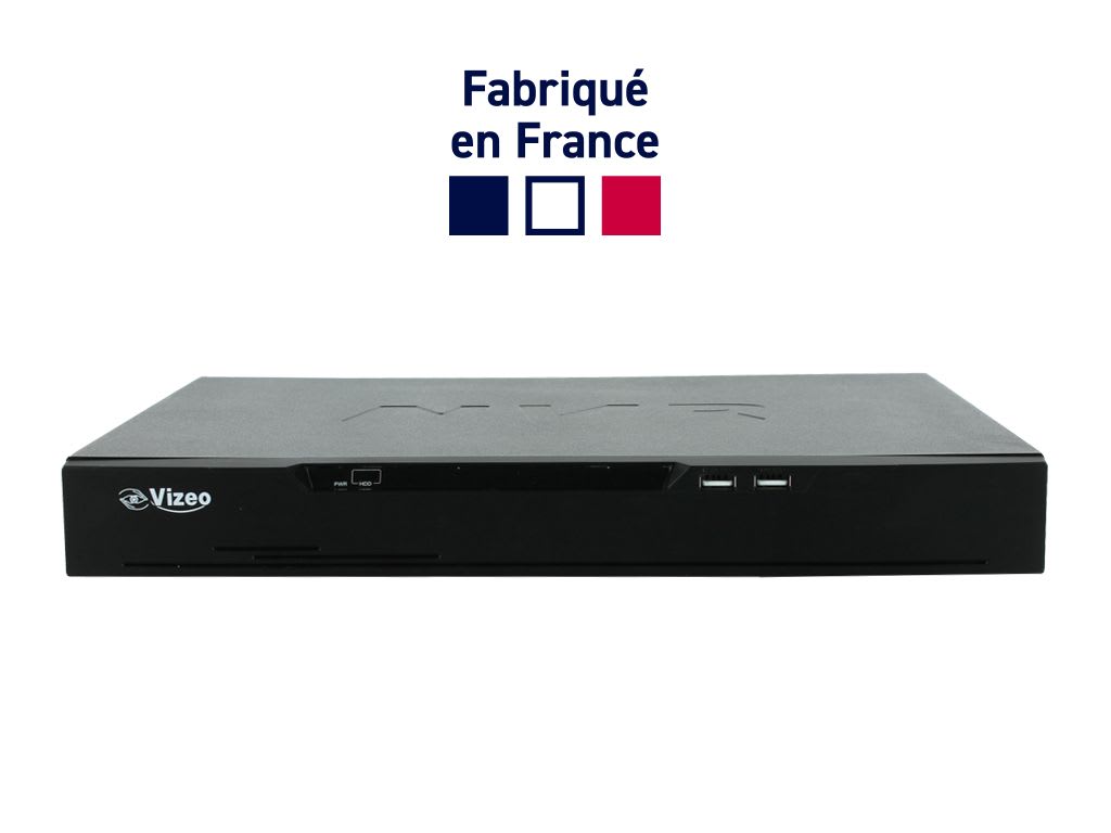 VIZEO - NVR 16 voies et 16 ports POE,Full HD tps reel, H265 : destine aux projets inte