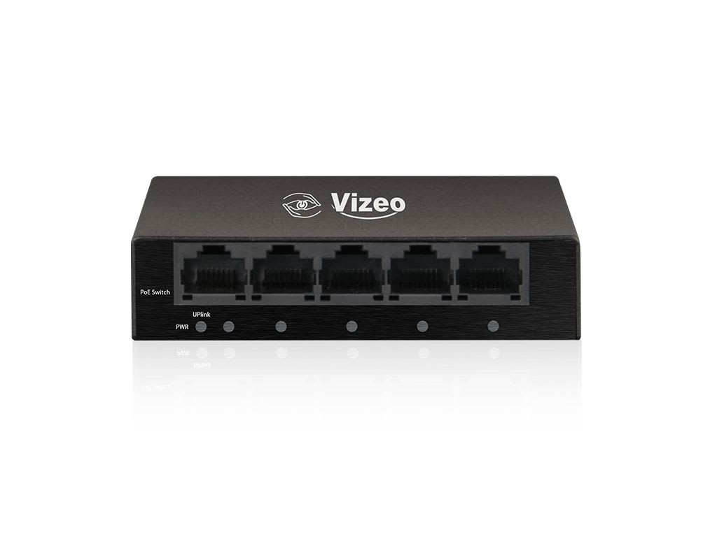 VIZEO - Boitier 4 cameras sur maxi 250m CAT6 + 1 port base 100