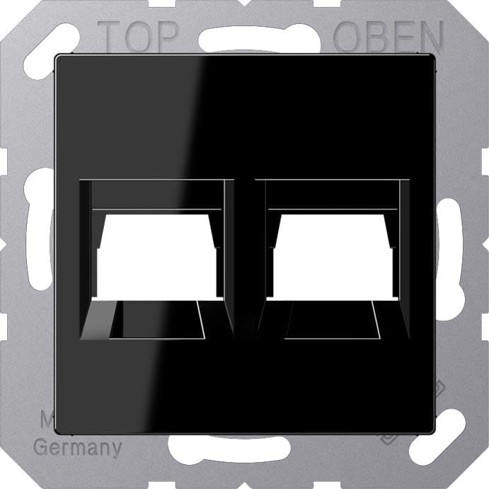 Jung - Enjo pour deux noyaux Modular Jack / A 500 Noir