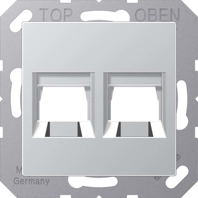 Jung - Enjo pour deux noyaux Modular Jack / A 500 Aluminium