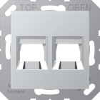 Jung - Enjo pour deux noyaux Modular Jack / A 500 Aluminium