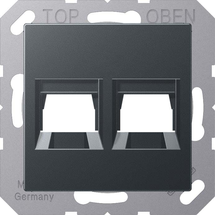 Jung - Enjo pour deux noyaux Modular Jack / A 500 Anthracite