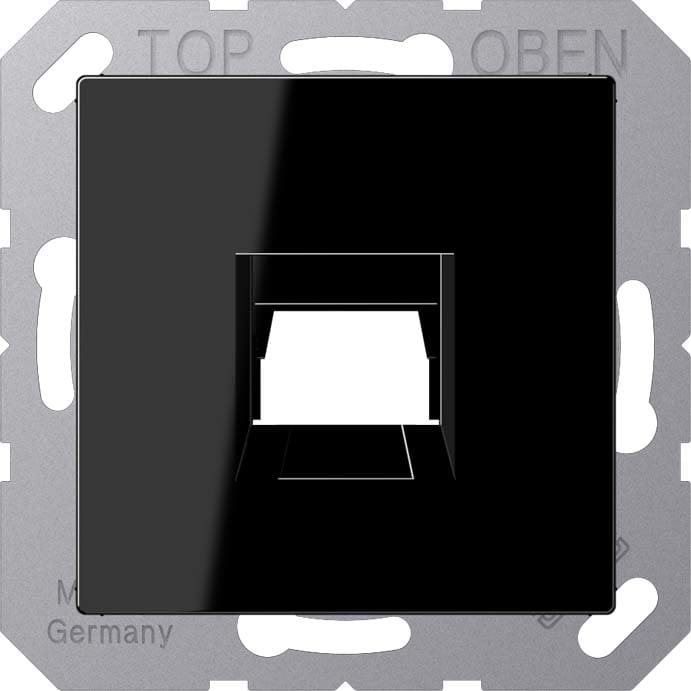 Jung - Enjoliveur RJ 45 simple / A 500 Noir pour Modular Jack