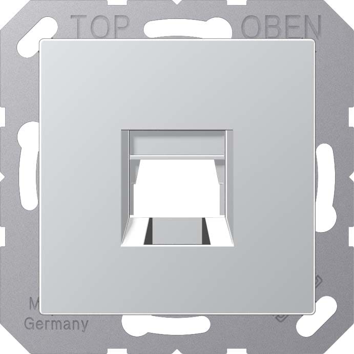 Jung - Enjoliveur RJ 45 simple / A 500 Aluminium pour Modular Jack
