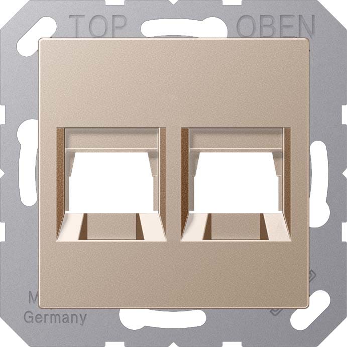 Jung - Enjoliveur RJ 45 double / A 500 Champagne pour Modular Jack
