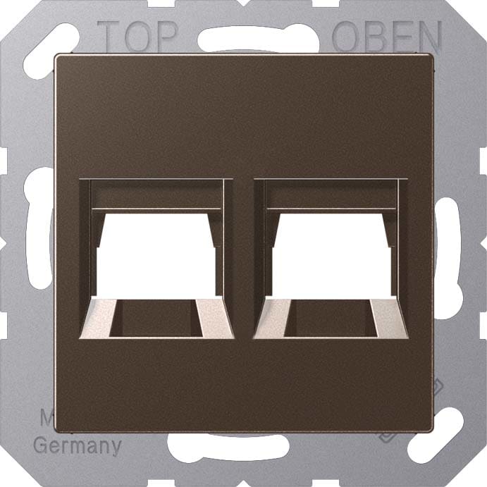 Jung - Enjoliveur RJ 45 double / A 500 Moka pour Modular Jack