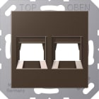 Jung - Enjoliveur RJ 45 double / A 500 Moka pour Modular Jack