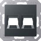 Jung - Enjoliveur RJ 45 double / A 500 Anthracite pour Modular Jack