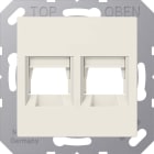 Jung - Enjoliveur RJ 45 double / A 500 Ivoire pour noyaux AT&T