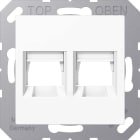 Jung - Enjoliveur RJ 45 double / A 500 Blanc pour noyaux AT&T