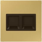 Jung - Enjo pour deux noyaux Modular Jack / LS 990 Laiton