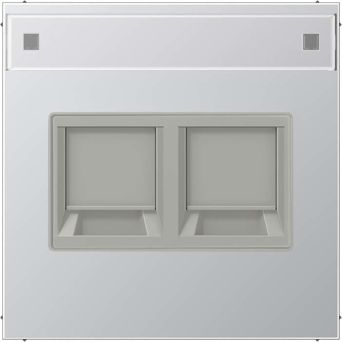 Jung - Enjo RJ 45 double avec PE / LS 990 Aluminium pour noyaux AT&T