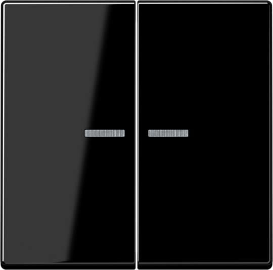 Jung - Enjo double touche à voyant pour mécanisme BP-BCU F10 A10xxxST / A 500 Noir