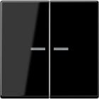 Jung - Enjo double touche à voyant pour mécanisme BP-BCU F10 A10xxxST / A 500 Noir