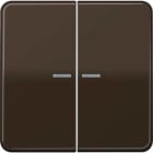 Jung - Enjo double touche à voyant pour mécanisme BP-BCU F10 LSCD10xxxST / CD 500 Brun