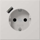 Jung - Prise standard Allemand SCHUKO avec chargeur USB A / LS 990 gris clair