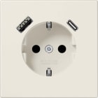 Jung - Prise standard Allemand SCHUKO avec chargeur USB AC / LS 990 ivoire