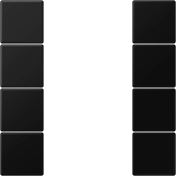Jung - Module F50 de touche 4 voies, complet / LS 990 noir mat