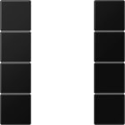 Jung - Module F50 de touche 4 voies, complet / LS 990 noir mat