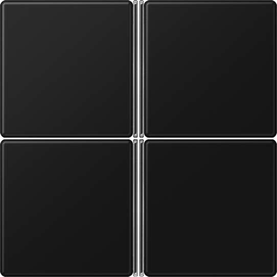 Jung - Module de touche 4 voies, complet / A 500 noir mat
