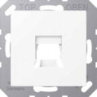Jung - Enjo + support pour prise RJ 45 noyau 6WE et 8WE / A 500 blanc mat