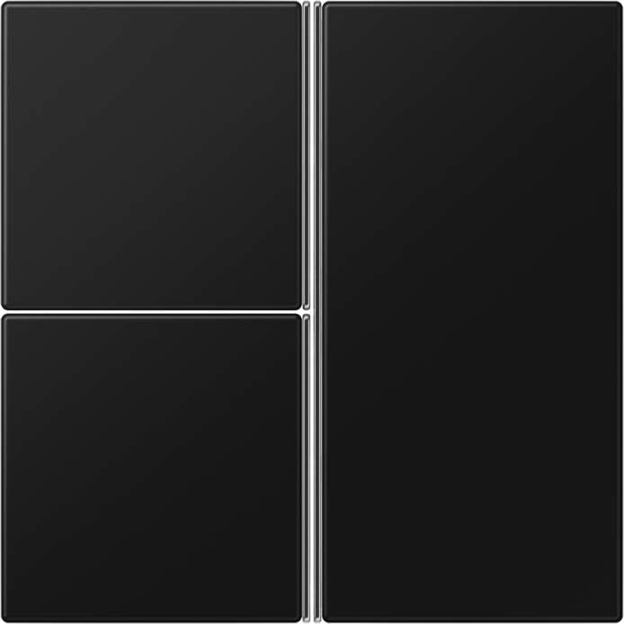 Jung - Module de touche 3 voies, complet / LS 990 noir mat