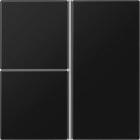 Jung - Module de touche 3 voies, complet / LS 990 noir mat