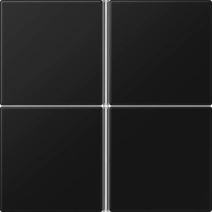 Jung - Module de touche 4 voies, complet / LS 990 noir mat